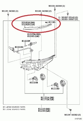 Cover Head Light LH NZE-170