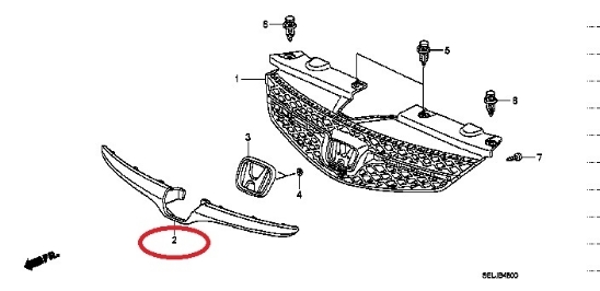 Molding  Front Grill LK6