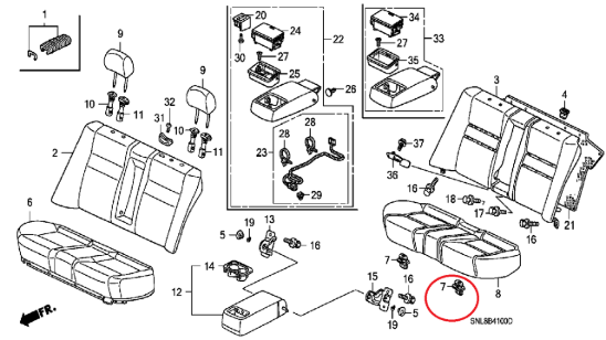 Seat Clip Rear Honda Civic 2015 | SM Motors Online Auto Parts Store