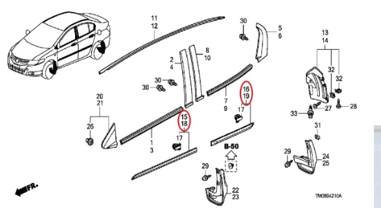 Honda City 2020 Genuine Door Protector Moulding 