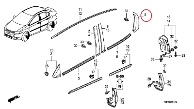 PILLAR COVER DOOR HONDA CITY 2009-2020